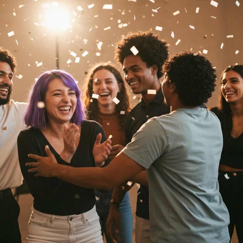 Volunteers celebrating together